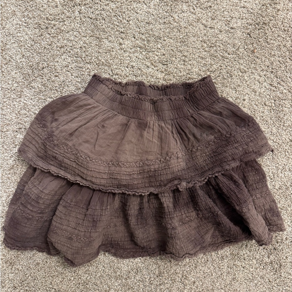 aerie rock n ruffle mini skirt